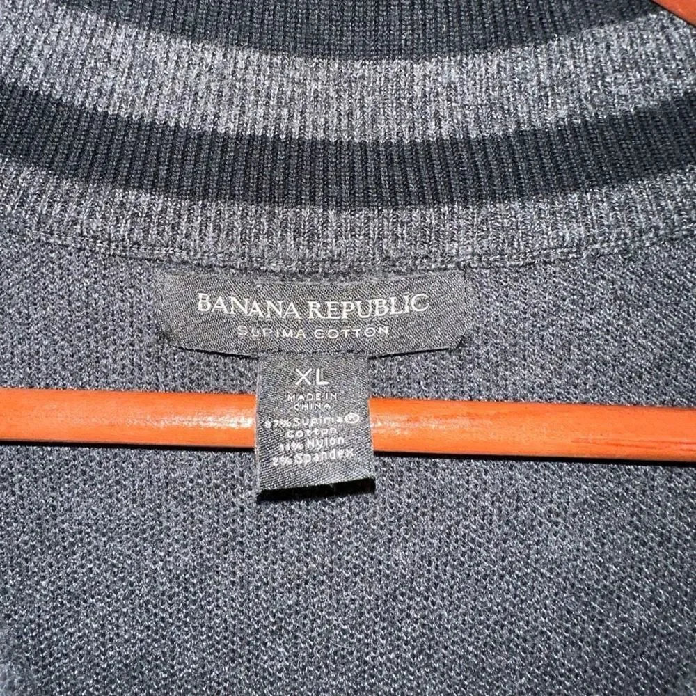 Banana Republic Mens Gray‎ Supima Cotton Full Zip Jacket Knit Modern Minimalist